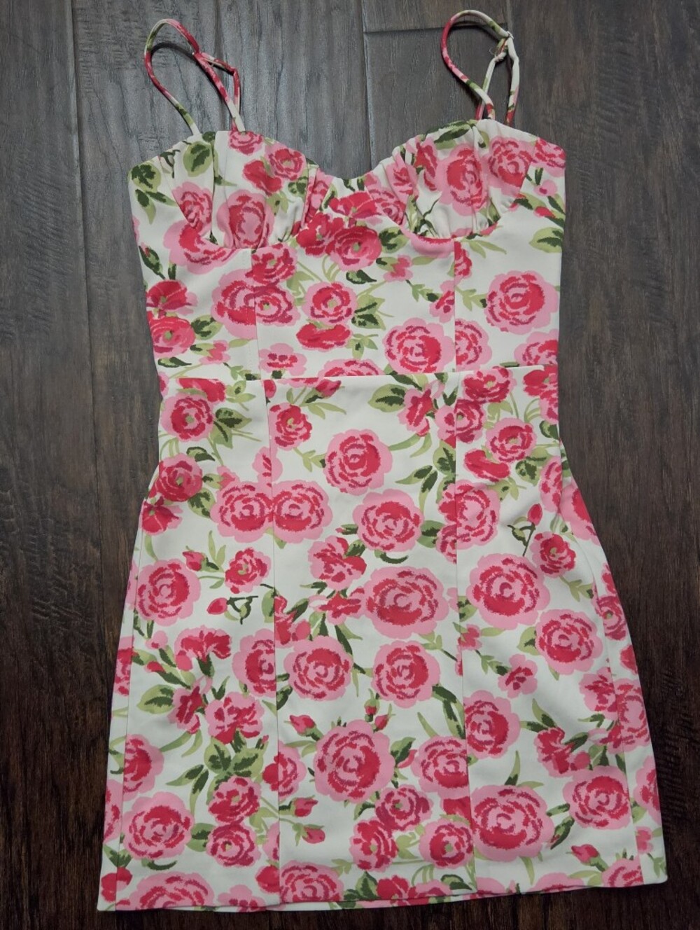 EUC Zara Pink Floral Corset Style Mini Dress Medium